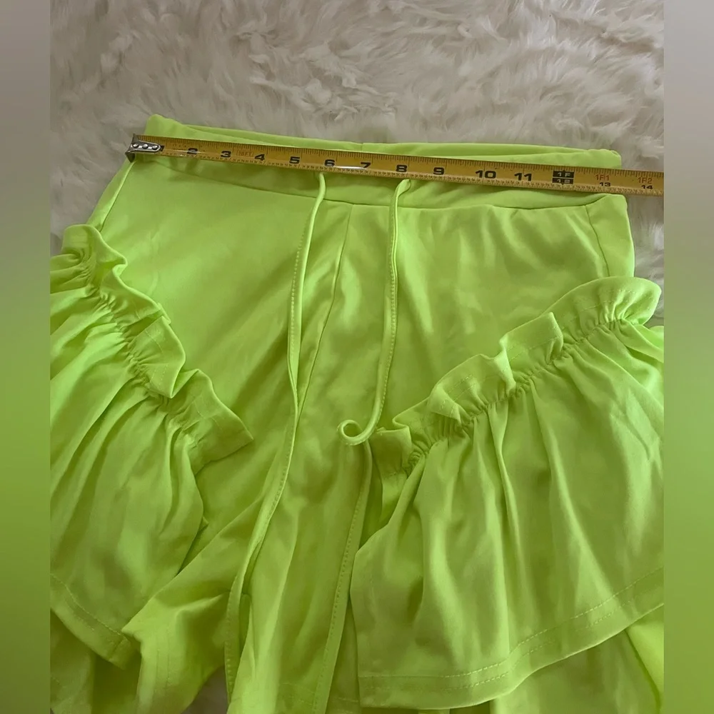 Neon Ruffle Beach Shorts - Picture 5 of 8
